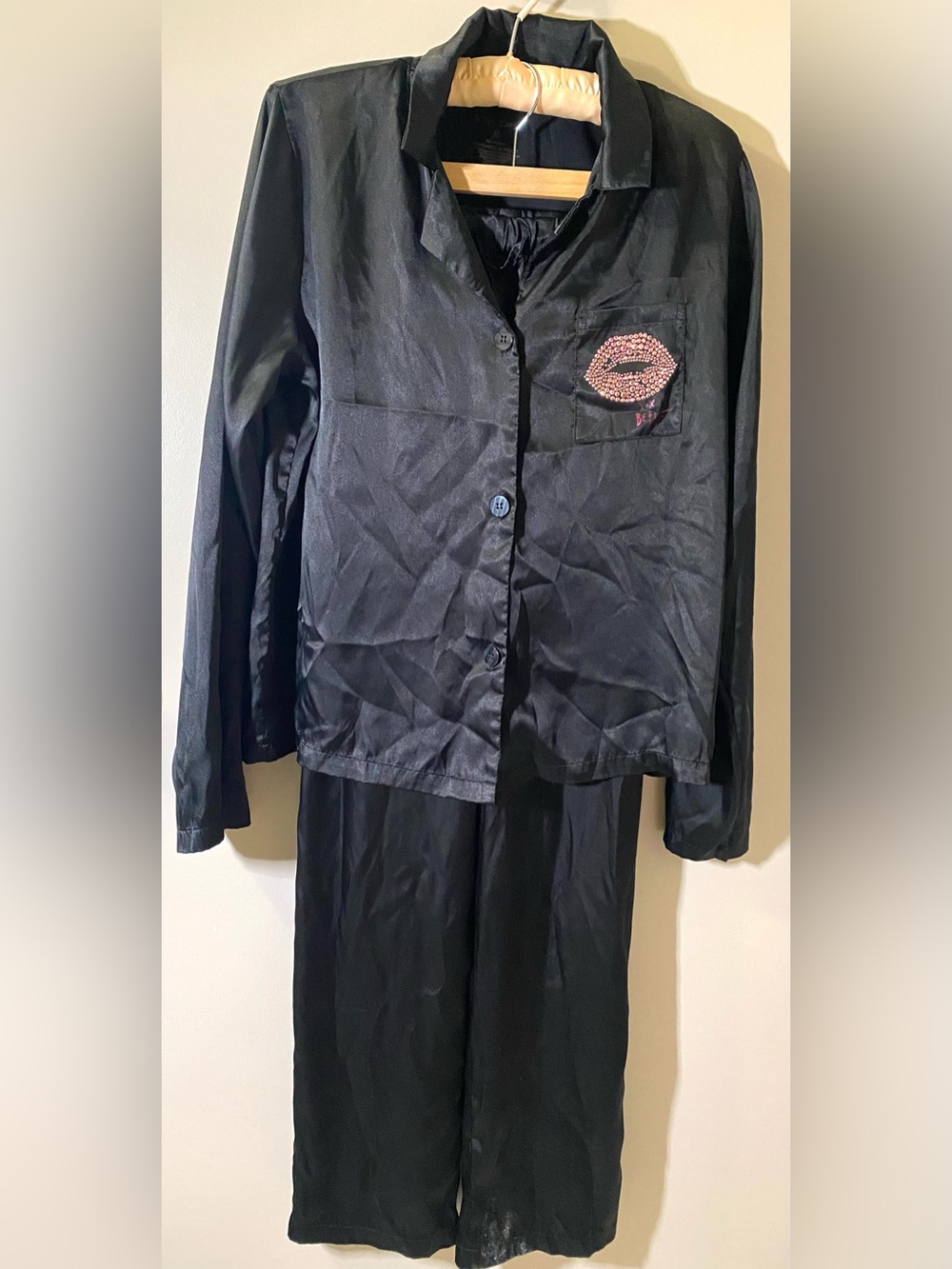Betsey Johnson Black Pajama Set